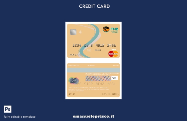modello di carta mastercard della prima banca nazionale del Botswana in stile ve